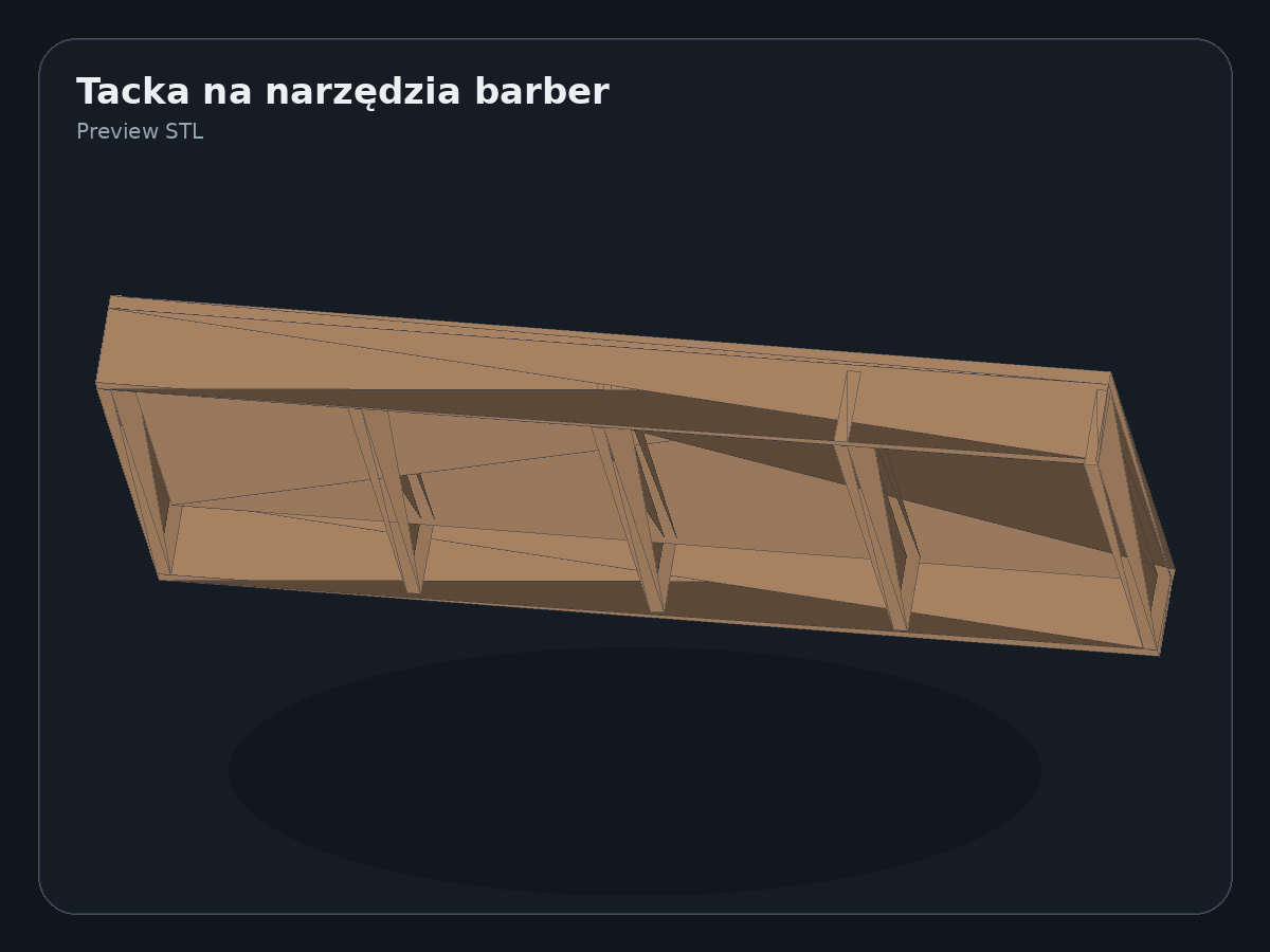 Podgląd modelu Barber Tool Tray