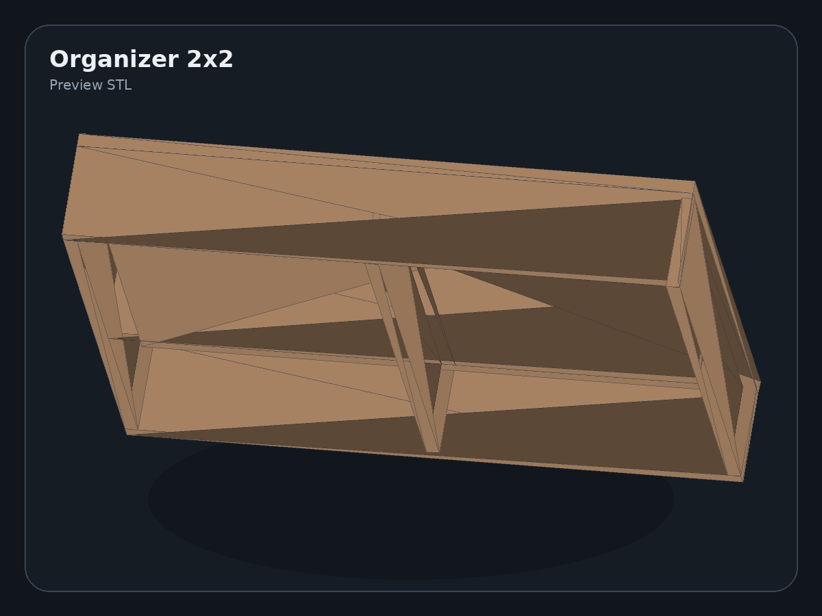 Podgląd modelu Desk Organizer 2x2