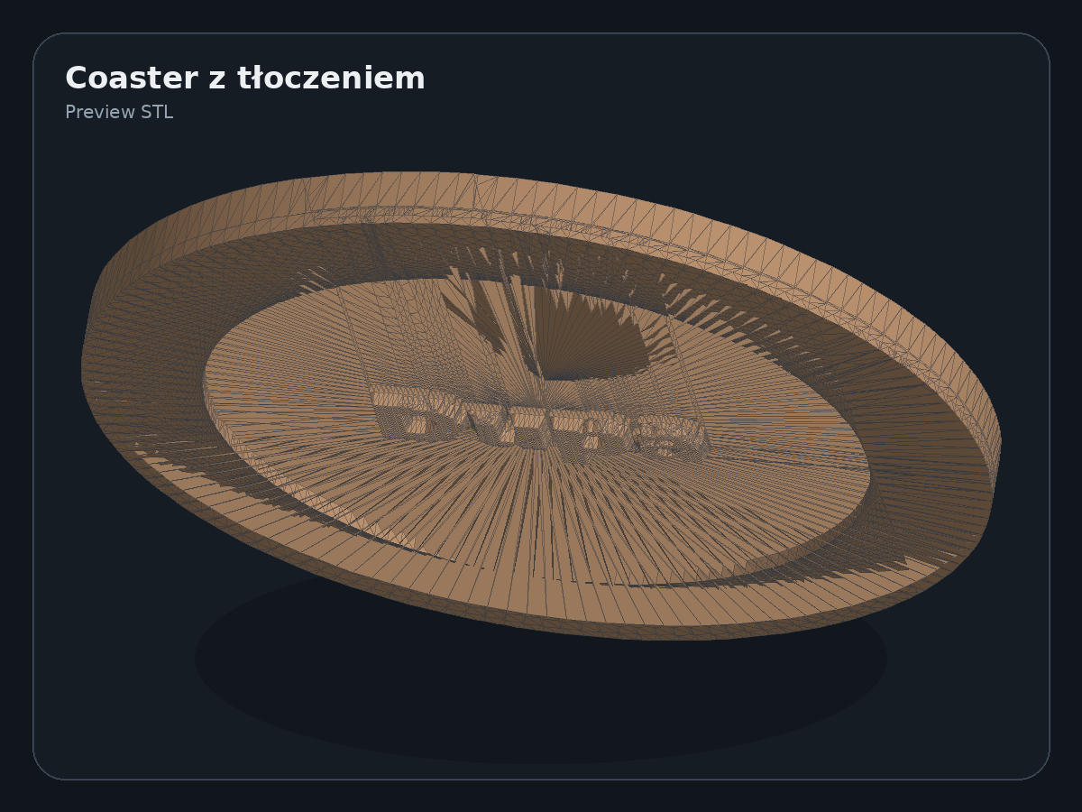 Coaster z tłoczeniem