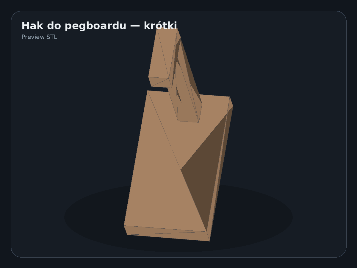 Podgląd modelu Pegboard Hook Short