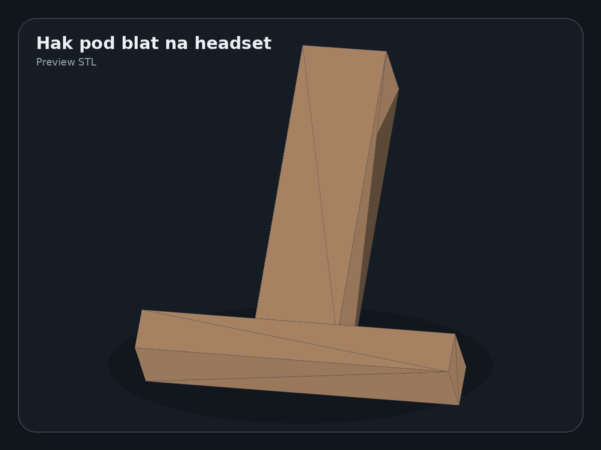 Podgląd modelu Underdesk Headset Hook